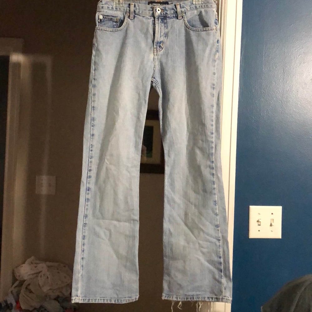 Vintage Express low rise flare jeans.